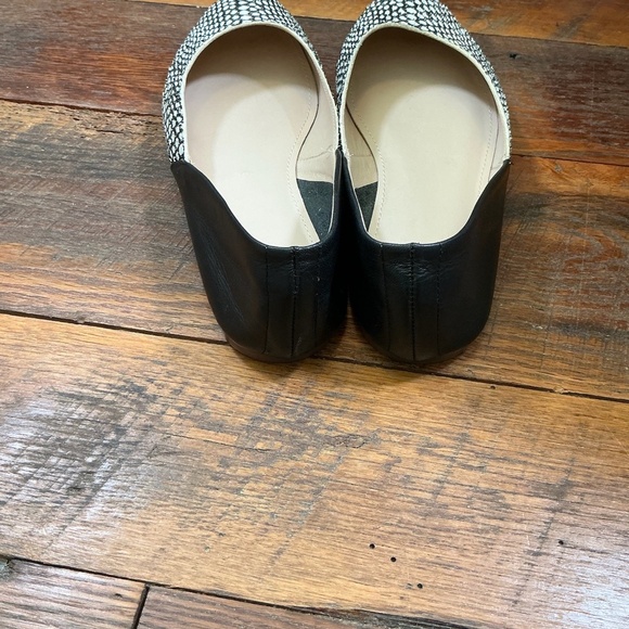 Botkier New York Britt Python Embossed Leather Flats Black White 8.5M - Picture 8 of 11